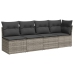 Set de sofás de jardín y cojines 8 piezas ratán sintético gris