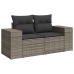 Set de sofás de jardín y cojines 8 piezas ratán sintético gris
