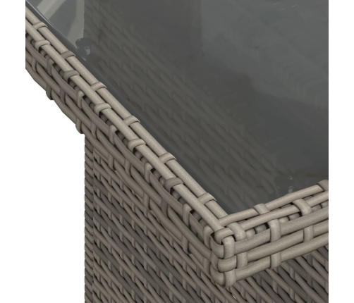 Set de sofás de jardín y cojines 8 piezas ratán sintético gris