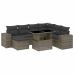 Set de sofás de jardín y cojines 8 piezas ratán sintético gris