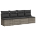 Set de muebles de jardín 9 pzas y cojines ratán sintético gris