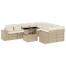 Juego de sofás jardín con cojines beige 10 pzas ratán sintético