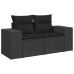 Set de sofás de jardín 10 pzas cojines ratán sintético negro
