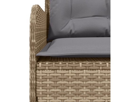 Set de sofás de jardín 2 pzas y cojines ratán sintético marrón