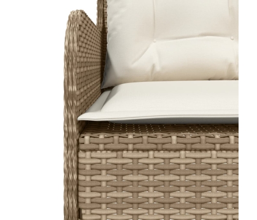 Set de sofás de jardín 2 pzas y cojines ratán sintético marrón