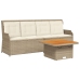 Set muebles de jardín 3 piezas y cojines ratán sintético beige