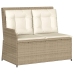 Set muebles de jardín 3 piezas y cojines ratán sintético beige