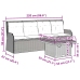 Set muebles de jardín 3 piezas y cojines ratán sintético beige