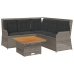 Set de muebles de jardín 4 pzas y cojines ratán sintético gris
