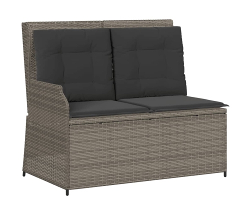 Set de muebles de jardín 4 pzas y cojines ratán sintético gris