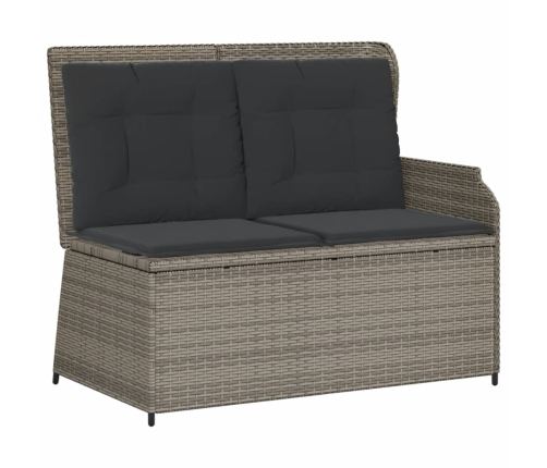Set de muebles de jardín 4 pzas y cojines ratán sintético gris