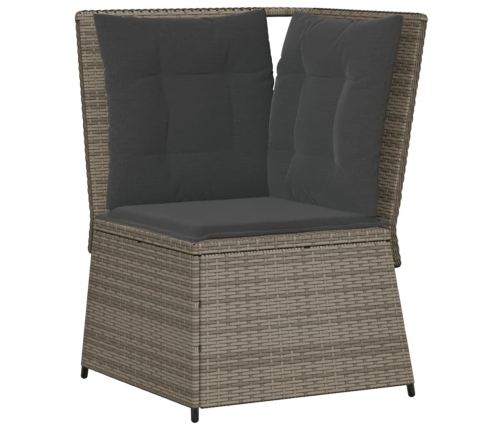 Set de muebles de jardín 4 pzas y cojines ratán sintético gris