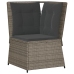 Set de muebles de jardín 4 pzas y cojines ratán sintético gris
