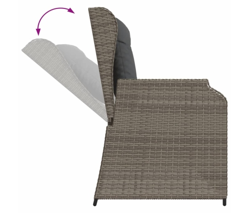 Set de muebles de jardín 4 pzas y cojines ratán sintético gris