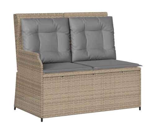 Set muebles de jardín 5 pzas con cojines ratán sintético beige