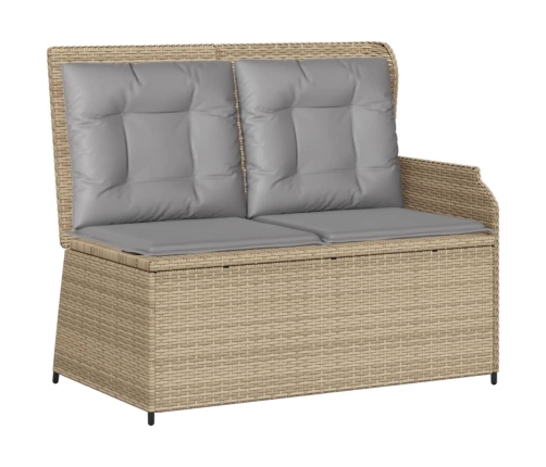 Set muebles de jardín 5 pzas con cojines ratán sintético beige