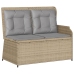 Set muebles de jardín 5 pzas con cojines ratán sintético beige