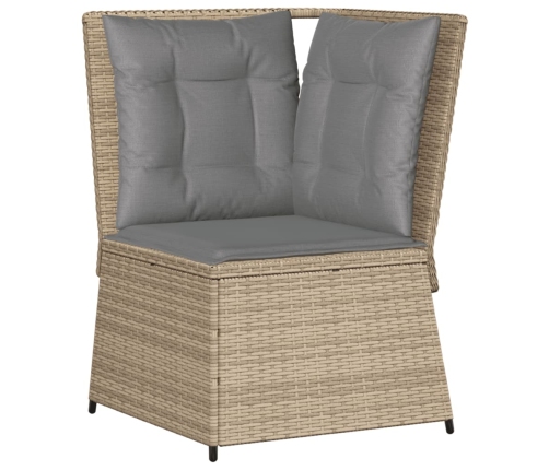 Set muebles de jardín 5 pzas con cojines ratán sintético beige