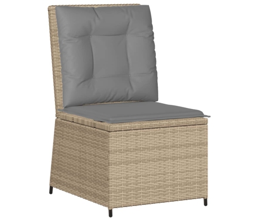 Set muebles de jardín 5 pzas con cojines ratán sintético beige