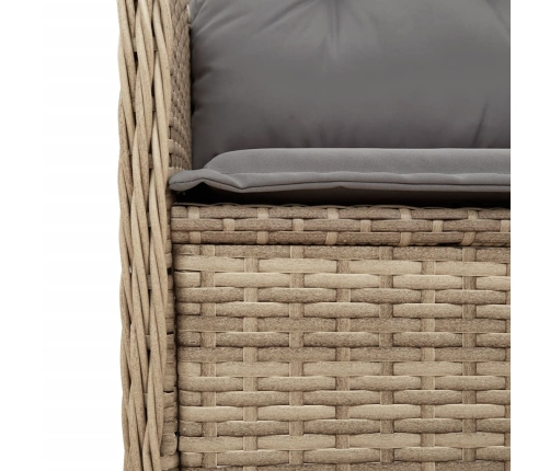 Set muebles de jardín 5 pzas con cojines ratán sintético beige
