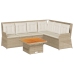 Set muebles de jardín 5 pzas con cojines ratán sintético beige