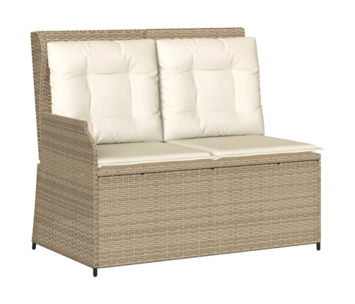 Set muebles de jardín 5 pzas con cojines ratán sintético beige