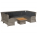 Set de muebles de jardín 7 pzas y cojines ratán sintético gris