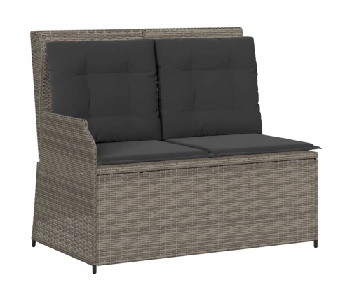 Set de muebles de jardín 7 pzas y cojines ratán sintético gris