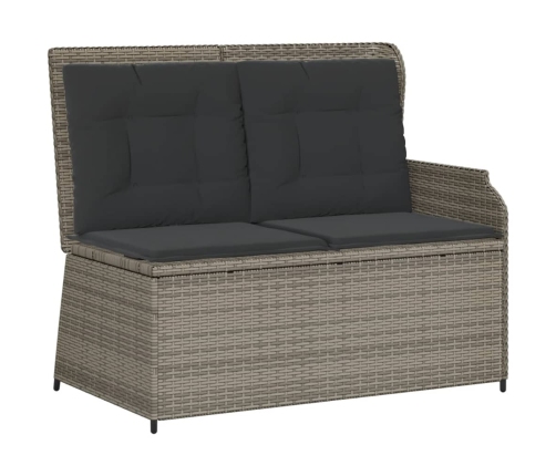 Set de muebles de jardín 7 pzas y cojines ratán sintético gris
