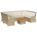 Set de muebles de jardín y cojines 7 pzas ratán sintético beige