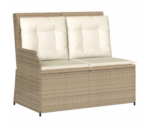 Set de muebles de jardín y cojines 7 pzas ratán sintético beige