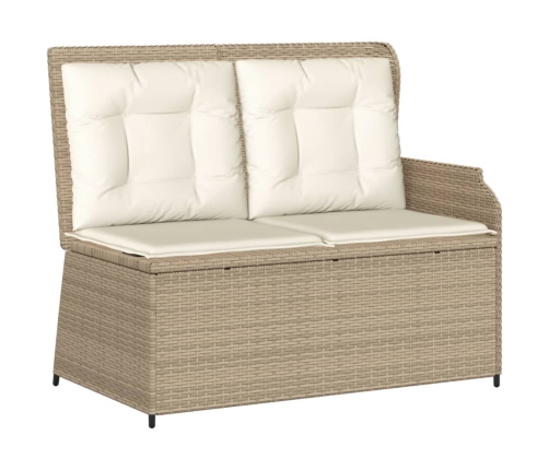 Set de muebles de jardín y cojines 7 pzas ratán sintético beige