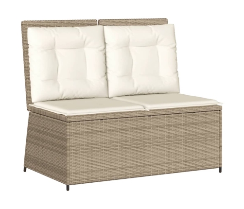 Set de muebles de jardín y cojines 7 pzas ratán sintético beige
