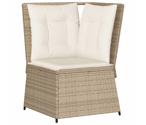 Set de muebles de jardín y cojines 7 pzas ratán sintético beige