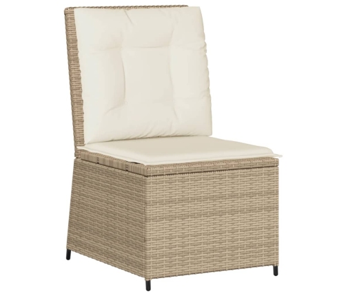 Set de muebles de jardín y cojines 7 pzas ratán sintético beige