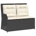 Set de muebles de jardín y cojines 7 pzas ratán sintético negro
