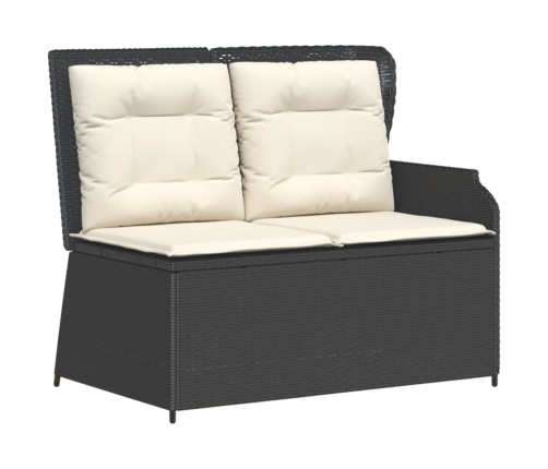 Set de muebles de jardín y cojines 7 pzas ratán sintético negro