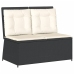 Set de muebles de jardín y cojines 7 pzas ratán sintético negro
