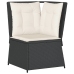 Set de muebles de jardín y cojines 7 pzas ratán sintético negro