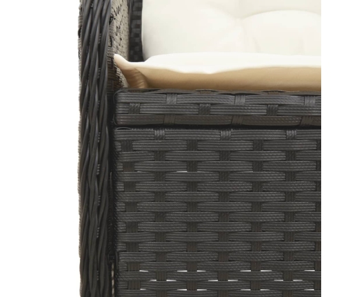 Set de muebles de jardín y cojines 7 pzas ratán sintético negro