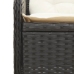 Set de muebles de jardín y cojines 7 pzas ratán sintético negro
