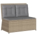 Set de muebles de jardín y cojines 7 pzas ratán sintético beige
