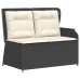Set de muebles de jardín 3 pzas y cojines ratán sintético negro