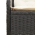 Set de muebles de jardín 3 pzas y cojines ratán sintético negro