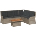 Set de muebles de jardín 5 pzas y cojines ratán sintético gris