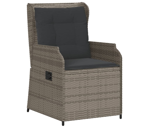 Set de muebles de jardín 5 pzas y cojines ratán sintético gris