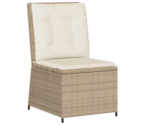 Set muebles de jardín 5 pzas con cojines ratán sintético beige