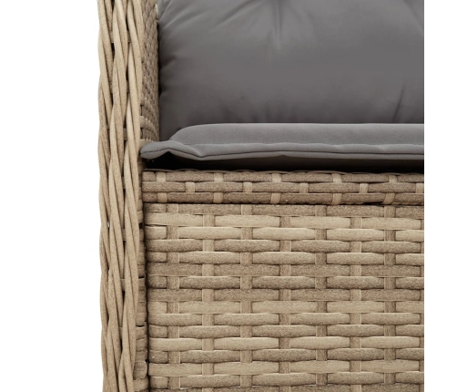 Juego de sofás de jardín con cojines beige 3 pzas ratán PE