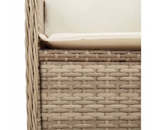 Juego de sofás de jardín con cojines beige 3 pzas ratán PE