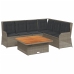 Set de muebles de jardín 5 pzas y cojines ratán sintético gris